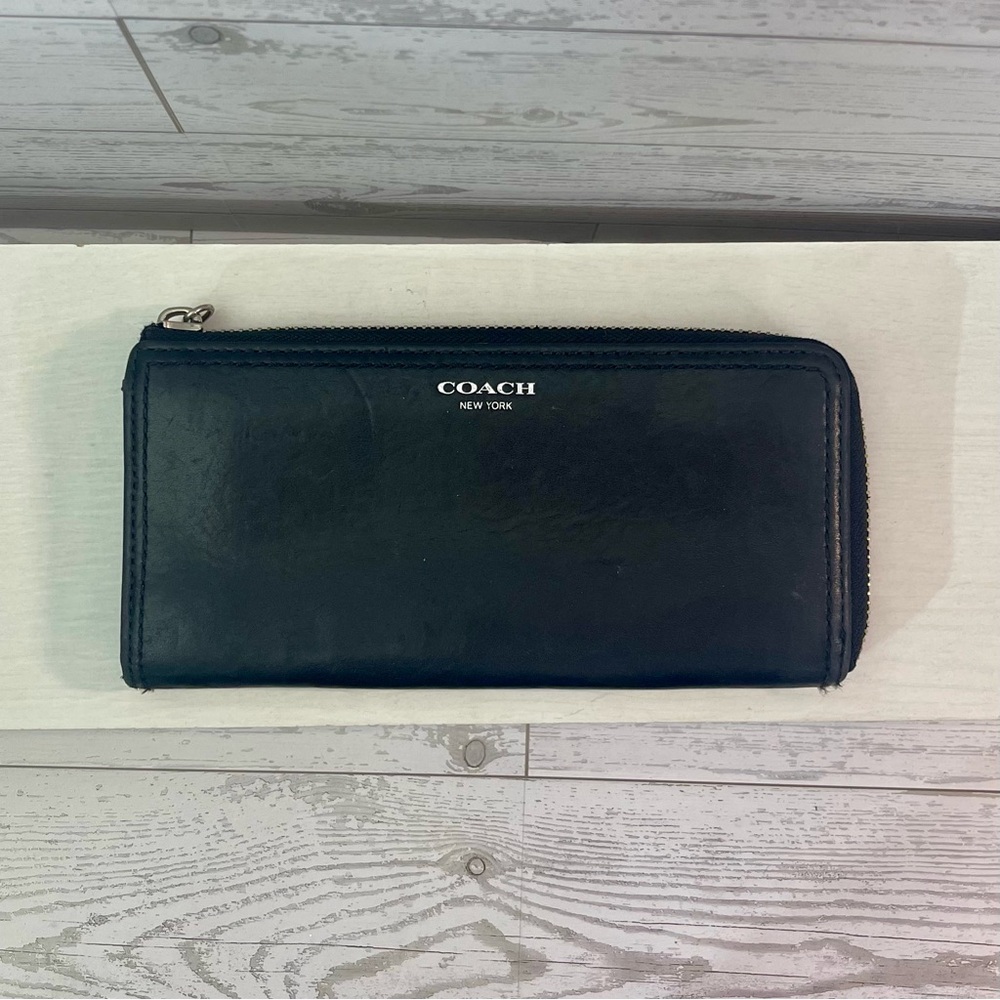 Vintage Coach Midnight Leather Zip Wallet